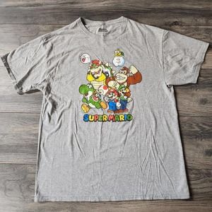 Nintendo Super Mario Gray Mens L T-shirt